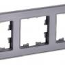 Рамка 3-м BRITE РУ-3-2-БрСе стекло сер. IEK BR-M32-G-K03