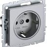 Розетка BRITE РС14-1-0-БрА 16А с заземл. защ. шторки механизм алюм. IEK BR-R14-16-K47