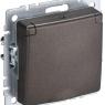 Розетка BRITE РСбш10-3-44-БрТБ 16А IP44 с заземл. защ. шторки с крышкой механизм бронза IEK BR-R16-16-44-K45