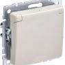 Розетка BRITE РСбш10-3-БрКр 16А IP20 с заземл. защ. шторки с крышкой механизм беж. IEK BR-R16-16-K10