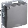 Розетка BRITE РСбш10-3-БрС 16А IP20 с заземл. защ. шторки с крышкой механизм сталь IEK BR-R16-16-K46