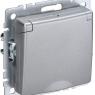 Розетка BRITE РСбш10-3-БрА 16А IP20 с заземл. защ. шторки с крышкой механизм алюм. IEK BR-R16-16-K47