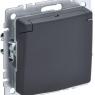 Розетка BRITE РСбш10-3-БрГ 16А IP20 с заземл. защ. шторки с крышкой механизм графит IEK BR-R16-16-K53