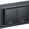 Розетка 2-м СП BRITE РСбш12-3-44-БрЧ 16А в сборе IP44 с крышкой черн. IEK BR-R26-16-44-K02-F