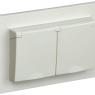 Розетка 2-м СП BRITE РСбш12-3-44-БрКр 16А в сборе IP44 с крышкой беж. IEK BR-R26-16-44-K10-F