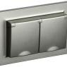 Розетка 2-м СП BRITE РСбш12-3-44-БрШ 16А в сборе IP44 с крышкой шампань IEK BR-R26-16-44-K37-F