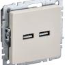Розетка BRITE USB A+A 3.1А РЮ10-1-БрКр механизм беж. IEK BR-U21-D31-K10
