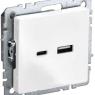 Розетка BRITE USB A+C 18Вт РЮ11-1-БрБ механизм бел. IEK BR-U22-018-K01