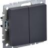 Выключатель 2-кл. СП BRITE ВС10-2-0-БрГ 10А механизм графит IEK BR-V20-0-10-K53