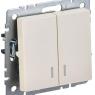 Выключатель 2-кл. СП BRITE ВС10-2-1-БрКр 10А с индик. механизм беж. IEK BR-V20-1-10-K10