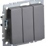 Выключатель 3-кл. СП BRITE ВС10-3-0-БрС 10А механизм сталь IEK BR-V30-0-10-K46