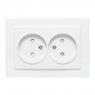 Розетка 2-м СП Минск 10А IP20 без заземл. защ. шторки бел. Basic EKF ERR10-102-100