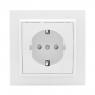 Розетка 1-м СП Минск 16А IP20 с заземл. защ. шторки бел. Basic EKF ERR16-028-100