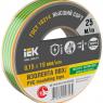 Изолента 0.15х19мм (рул.25м) желт./зел. IEK EX-IZ10-C15-19-25-K52