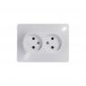 Розетка 2-м СП Glossa 16А IP20 без заземл. бел. SE GSL000120