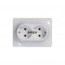 Розетка 2-м СП Glossa 16А IP20 с заземл. в сборе бел. SE GSL000124