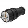 Вилка прямая MultiSet 16А 250В IP44 с заземл. каучук черн. SE MST4001BK