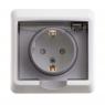 Розетка 1-м СП Этюд 16А IP44 250В с заземл. защ. шторки бел. SE PC16-044B