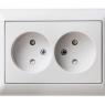 Розетка 2-м СП W59 16А IP20 без заземл. защ. шторки бел. SE RS16-254-18