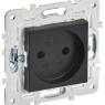 Розетка SKANDY 10А без заземл. без защ. шторок SK-R02Bl черн. IEK SK-R10-10-K02