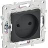 Розетка SKANDY 10А без заземл. без защ. шторок SK-R02G графит IEK SK-R10-10-K53