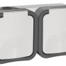 Розетка 2-м ОП TORS 16А IP55 TS222 горизонт. с заземл. с крышкой бел. IEK TS-R26-16-55-G-K41
