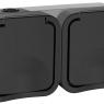 Розетка 2-м ОП TORS 16А IP55 TS122 горизонт. с заземл. с крышкой графит IEK TS-R26-16-55-G-K53