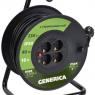 Удлинитель на катушке 4х40м 10А IP20 УК40 2P+PE 3х1 термозащита GENERICA WKP10-10-04-40-G