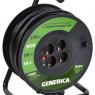 Удлинитель на катушке 4х50м 16А IP20 УК50 2P+PE 3х1.5 термозащита GENERICA WKP20-16-04-50-G
