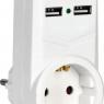 Адаптер 1-м 16А Т-01/01 2P+PE 2хUSB 2.1А бел. IEK WTP10-16-01-ZKU-K01