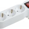 Разветвитель 3-м 16А IP20 Т-01/03В 2P+PE с выкл. бел. IEK WTP10-16-03-ZK-K01